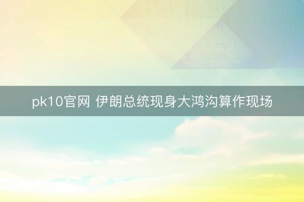 pk10官网 伊朗总统现身大鸿沟算作现场